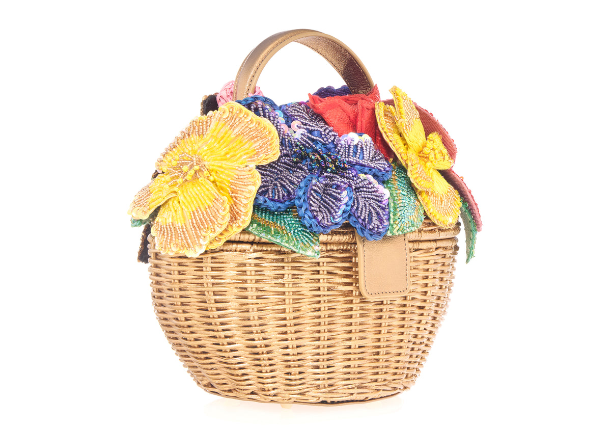 Dorothy Basket Flower Bouquet Champagne