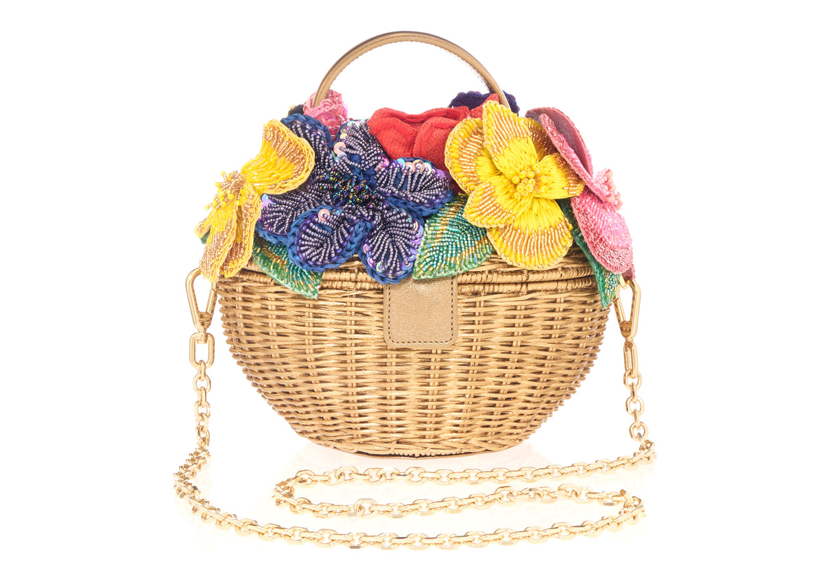 Dorothy Basket Flower Bouquet Champagne