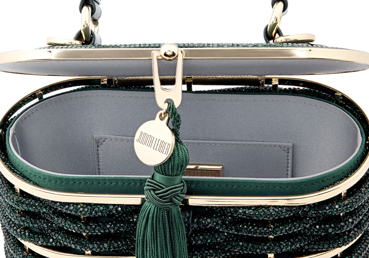 Willow Crystal Woven Top Handle Emerald