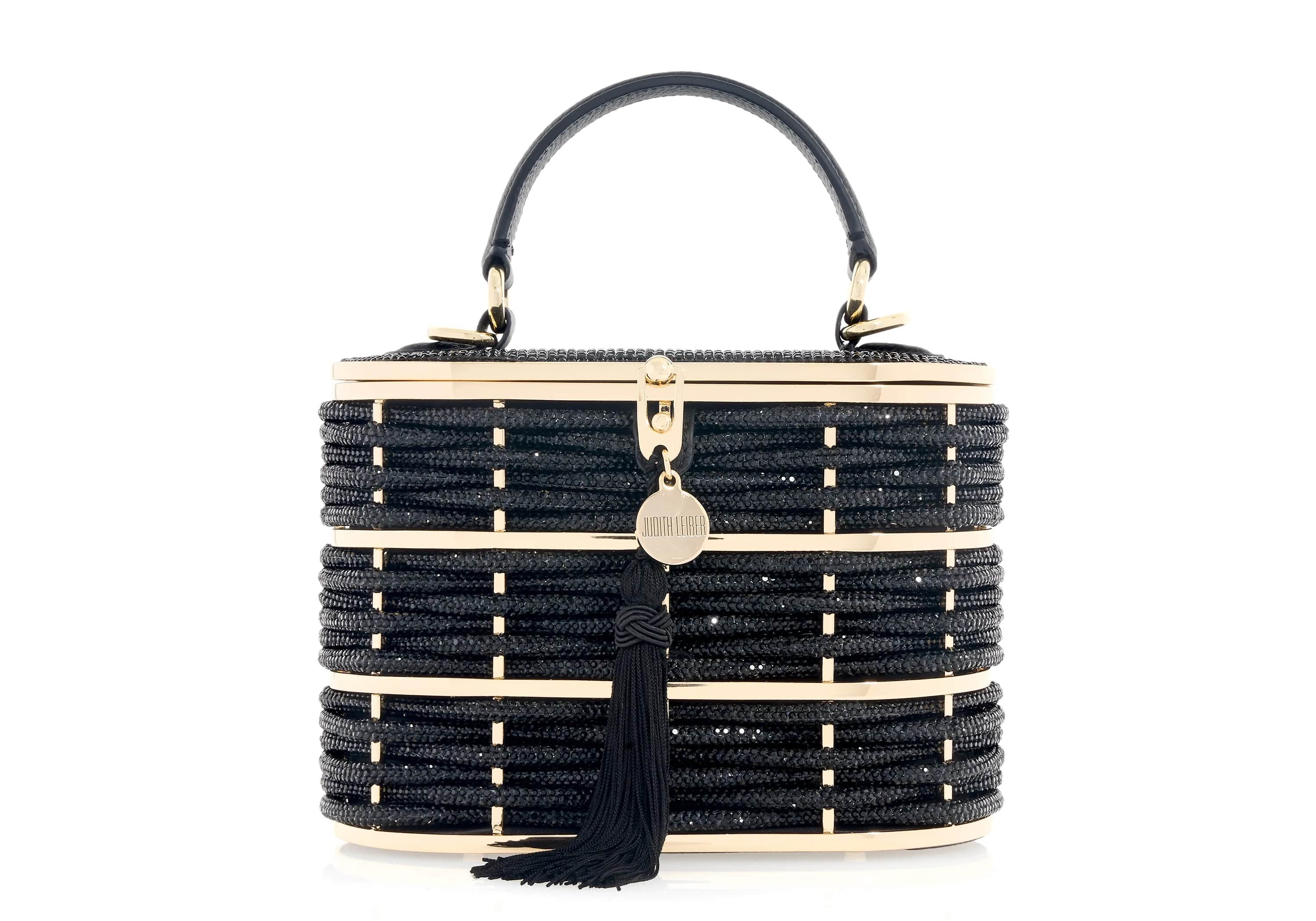 Willow Crystal Woven Top Handle Black - Judith Leiber Willow Crystal Woven Top Handle Black - Judith Leiber