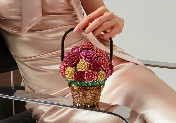 Judith Leiber Couture Basket of Roses Golden Sun