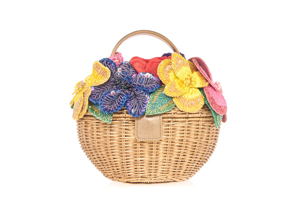 Dorothy Basket Flower Bouquet Champagne Purse | Judith Leiber