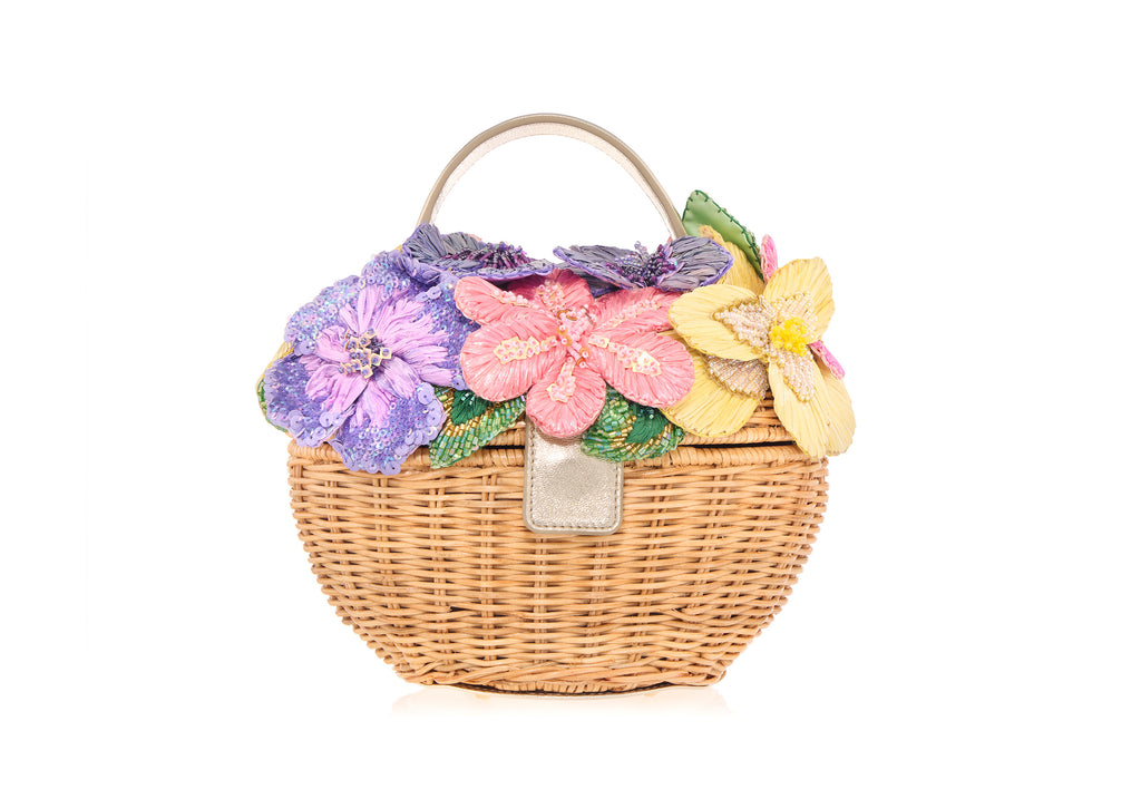 Dorothy Basket Flower Bouquet Natural Purse | Judith Leiber