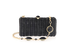 Poppy Basket Semi-Precious Stones Black