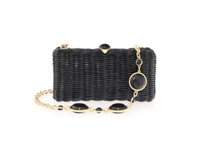 Poppy Basket Semi-Precious Stones Black-1