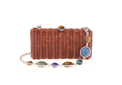 Poppy Basket Semi-Precious Stones Brown