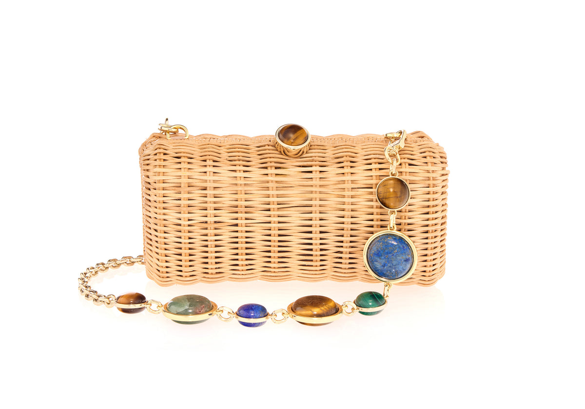 Poppy Basket Semi-Precious Stones Natural