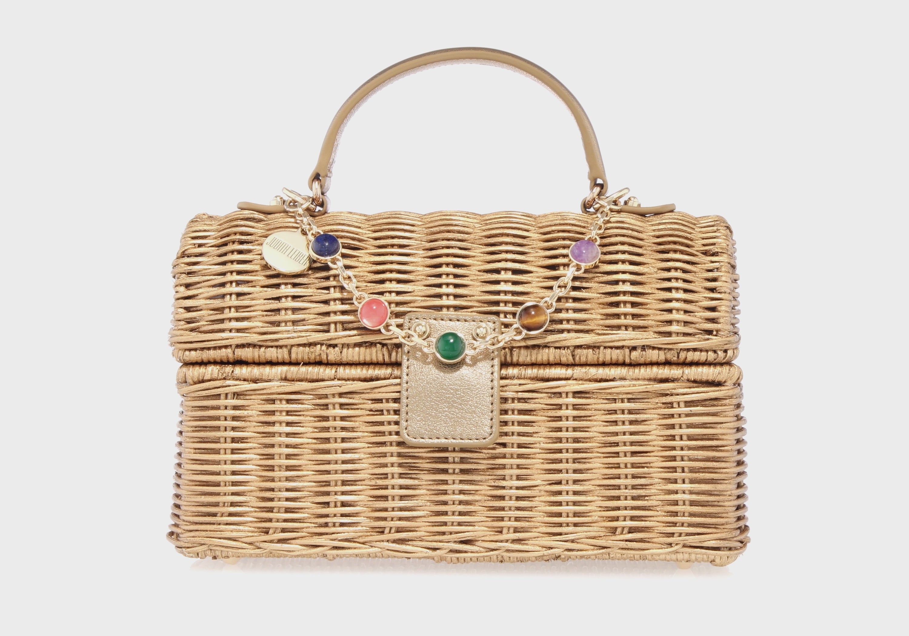 ジュディス ガイガー JUDITH  「Catboat」 サインⅠ Isla Wicker Basket Champagne - Judith Leiber