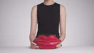 Judith Leiber Couture Womens Red Hot Lips crystal-embellished Brass Clutch Bag 1 Size