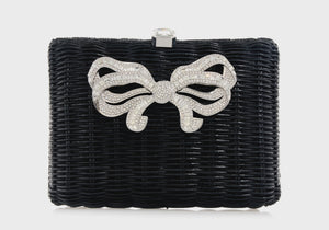 Hailey Wicker Basket Bow Black-3