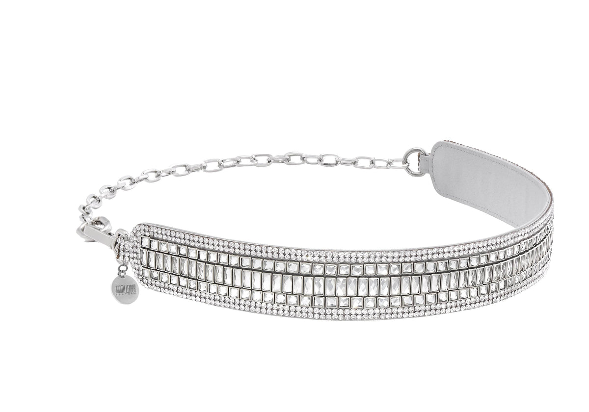 Baguette Deco Gems Belt Silver