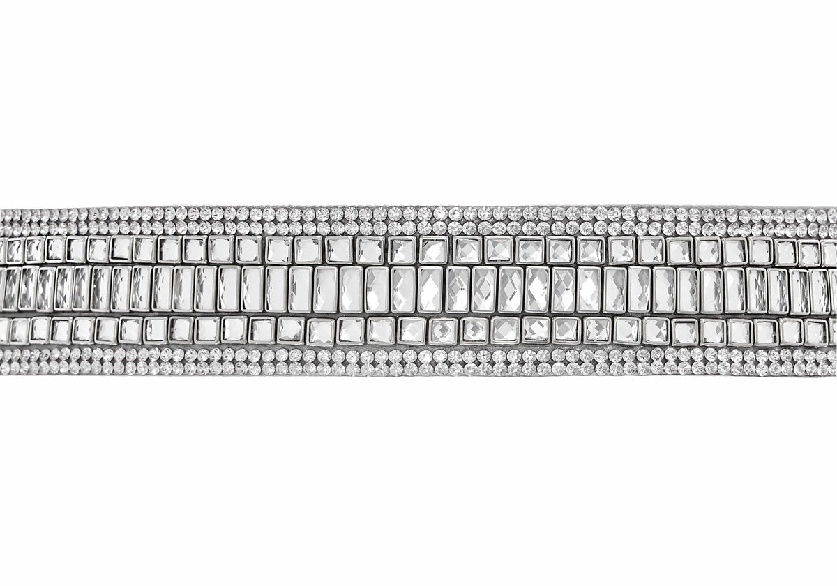 Baguette Deco Gems Belt Silver