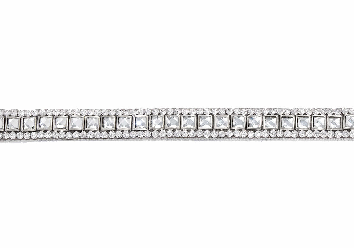 Deco Squares Belt Silver