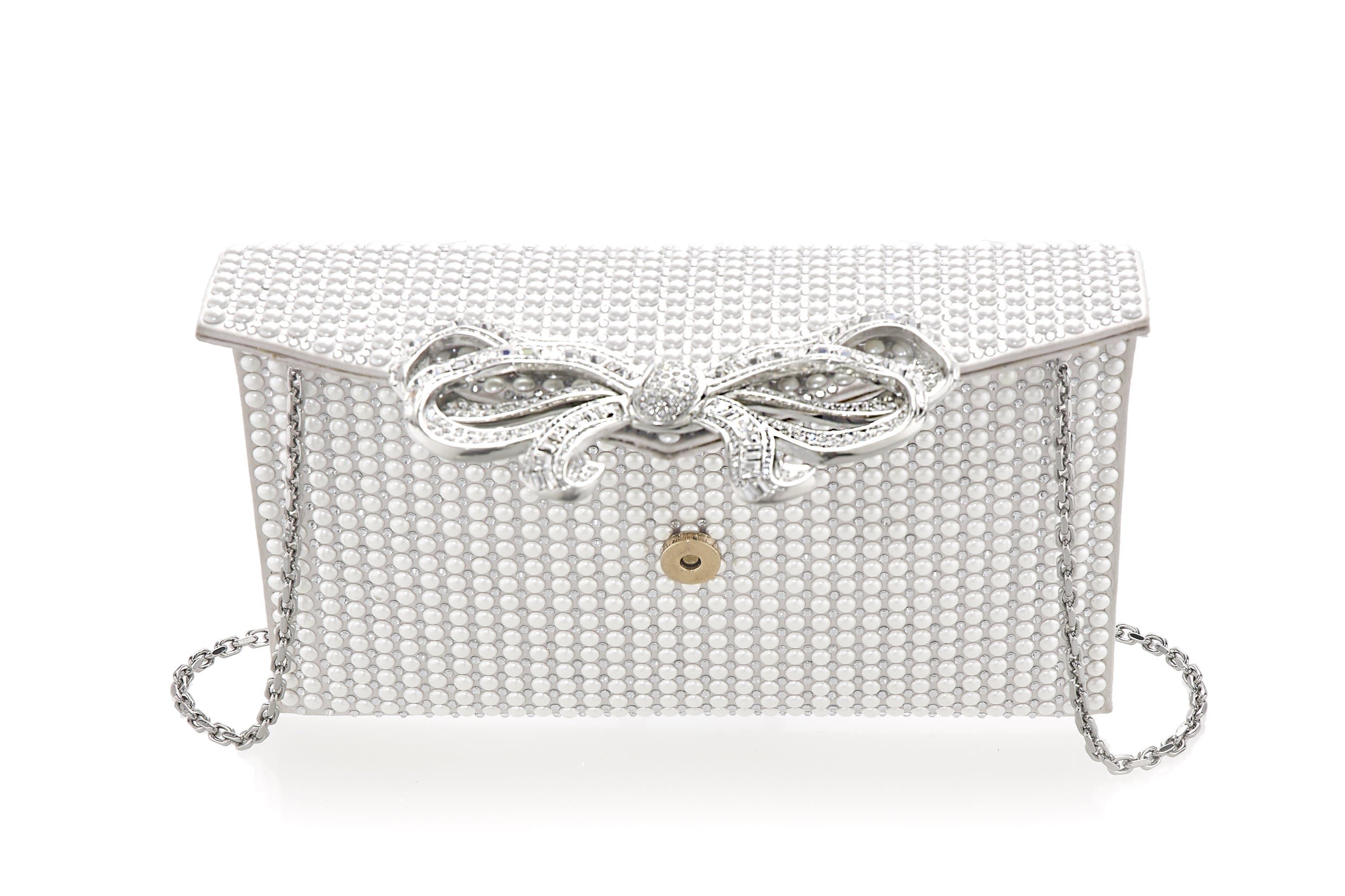 Judith Leiber Couture Women's Crystal Bow Envelope Clutch Bag