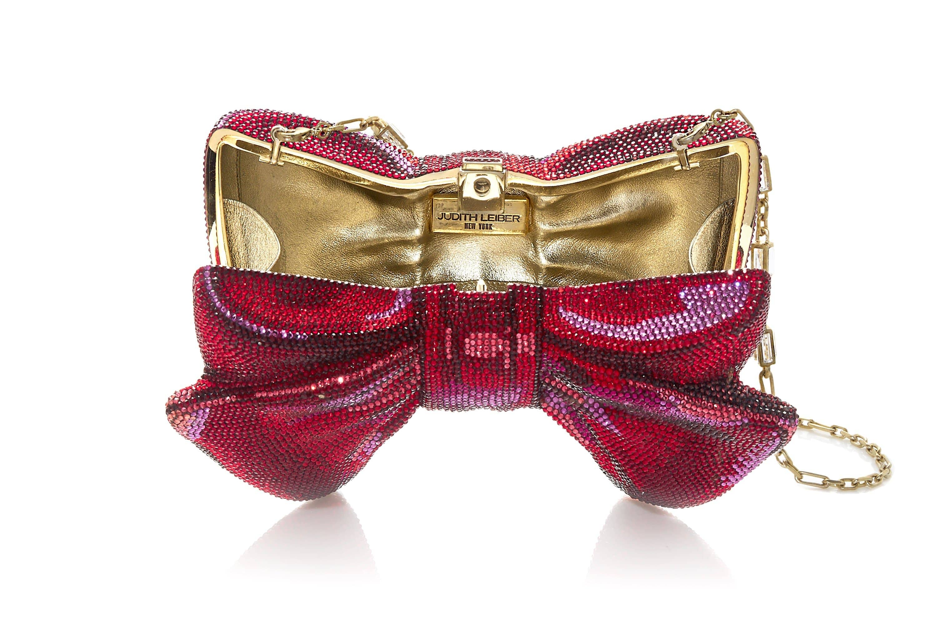 Judith Leiber Bow Just For You Crystal-embellished Clutch Bag in Red