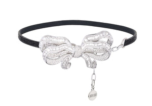 Bow Baguette Belt Black-2