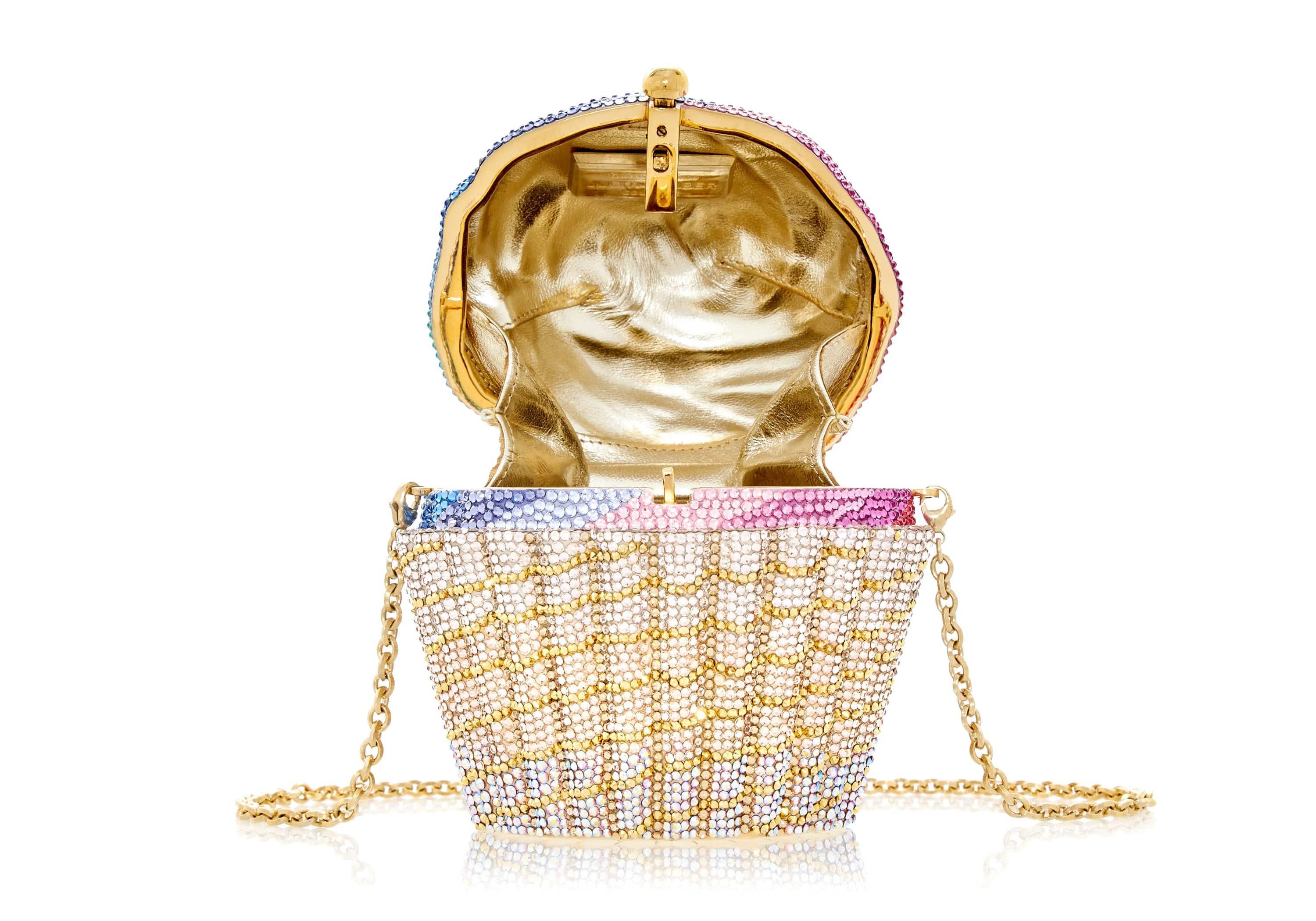 Judith Leiber Cupcake Clutch w/ Tags - Gold Evening Bags, Handbags -  JUD01463
