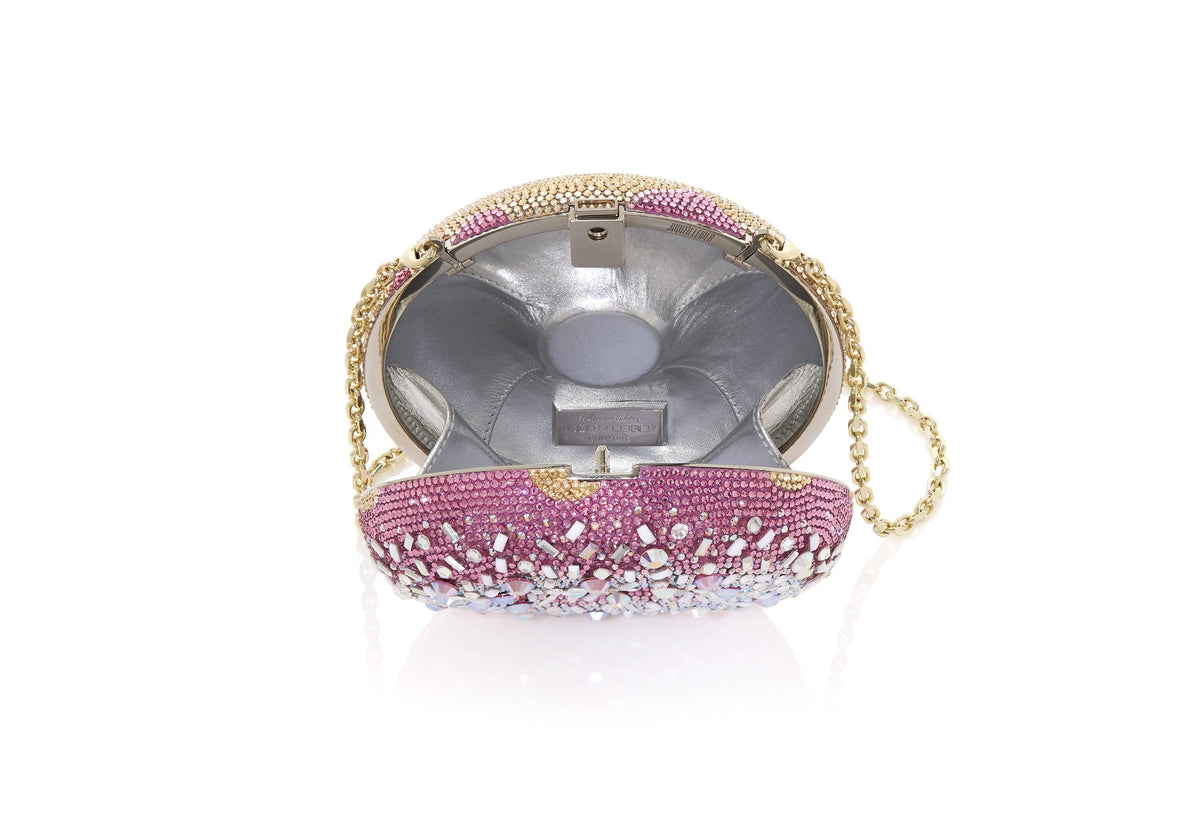 Judith Leiber Cupcake Strawberry Crystal-embellished Gold-tone Clutch In  Pink Multi
