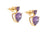 Heart Drop Earrings Purple