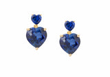 Heart Drop Earrings Blue