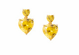 Heart Drop Earrings Yellow