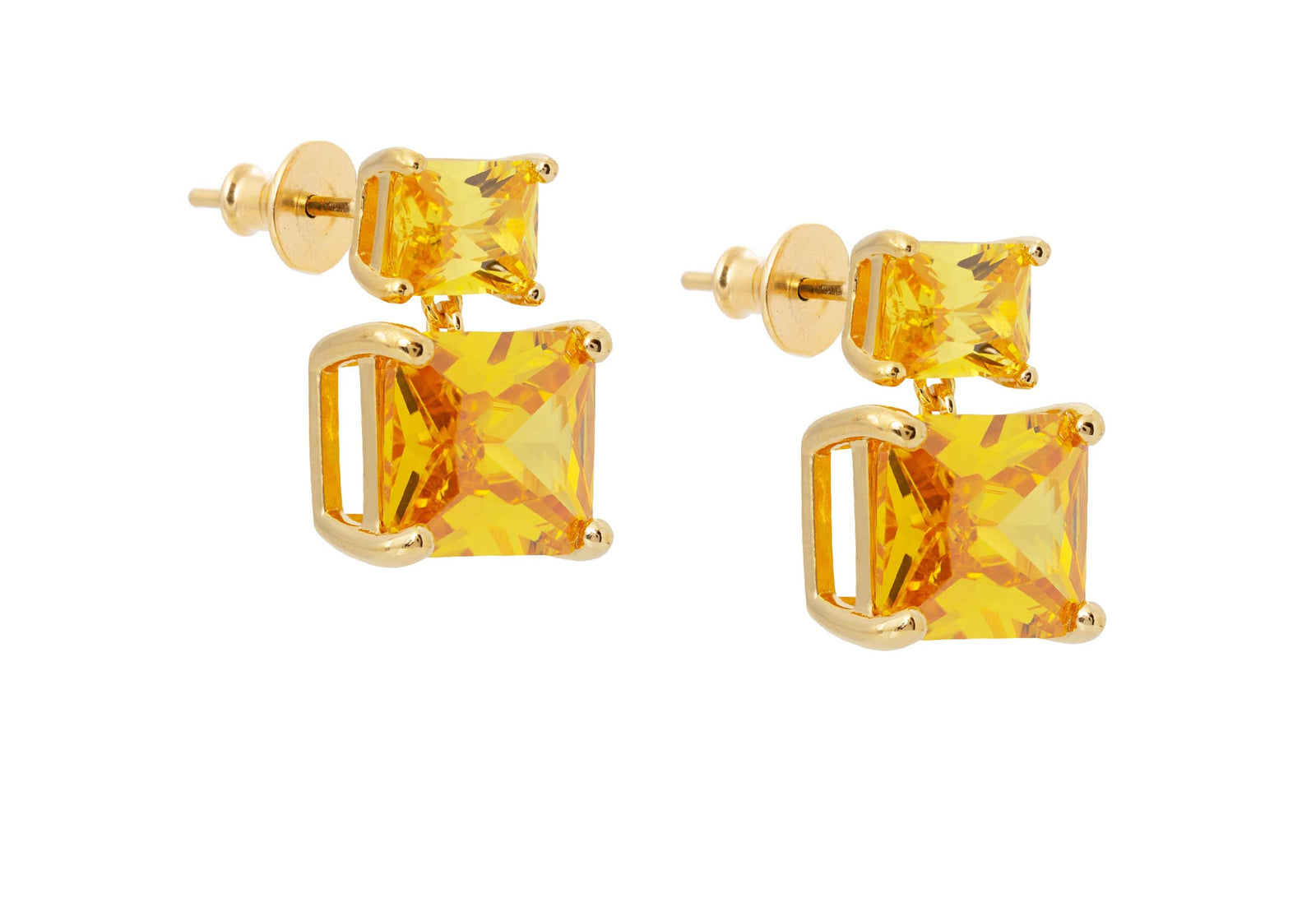 Judith Leiber Money Bag Crystal Stud Earrings - Gold Aurum Multi