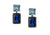 Rectangle Two Tone Blue Drop Earrings