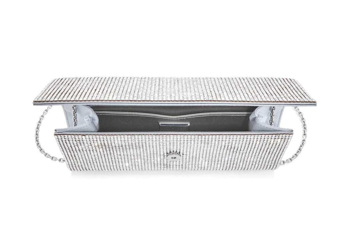 Perry Crystal Silver Clutch