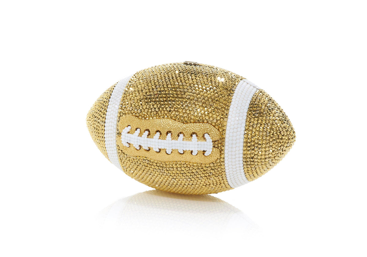 Football Gold crystal clutch front view