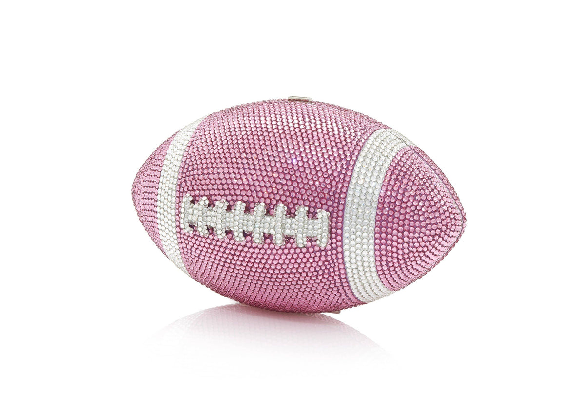 Football Pink crystal clutch front view