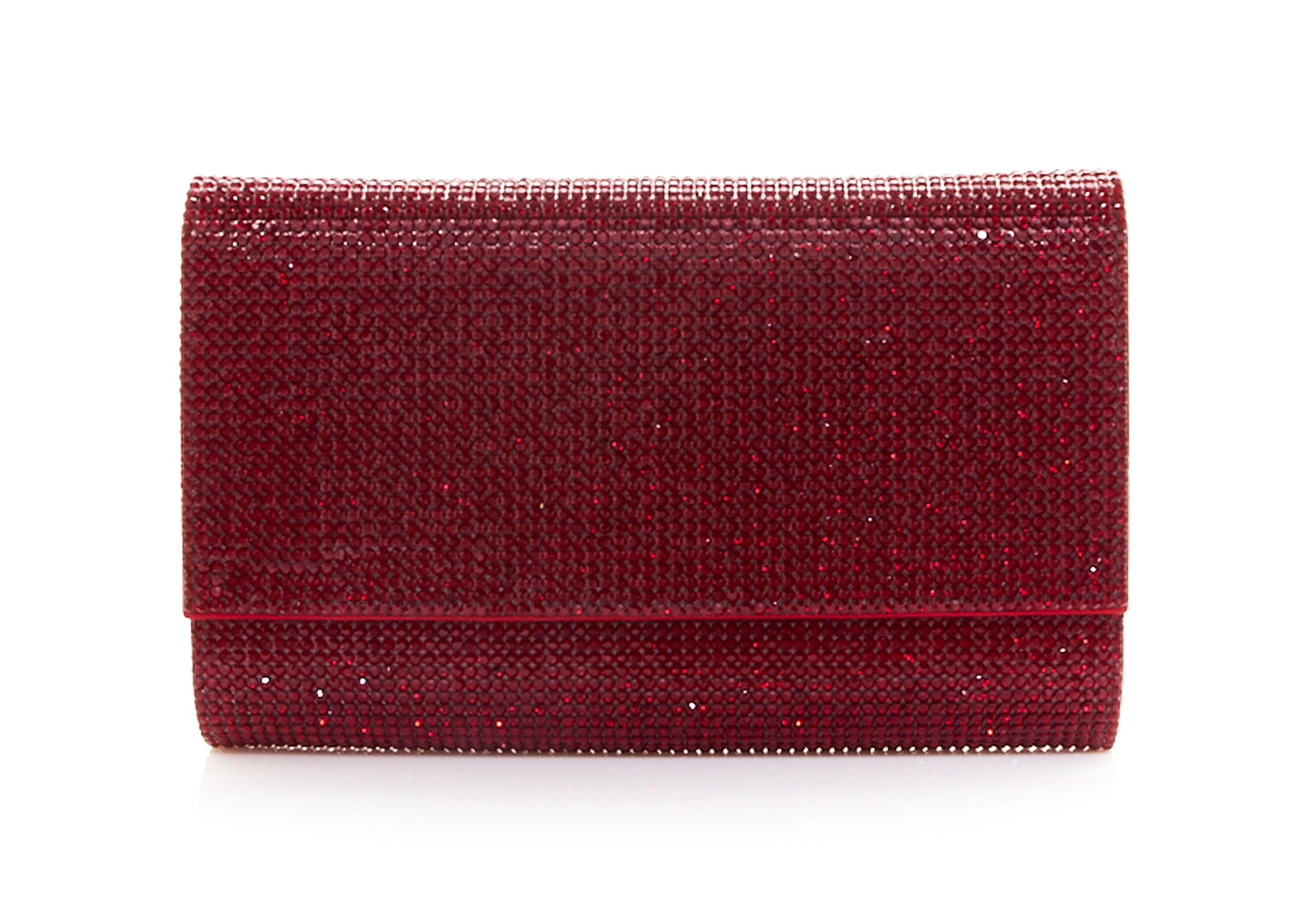 Judith Leiber Fresh Hot French Fries Crystal Minaudiere Clutch Bag Red Pattern