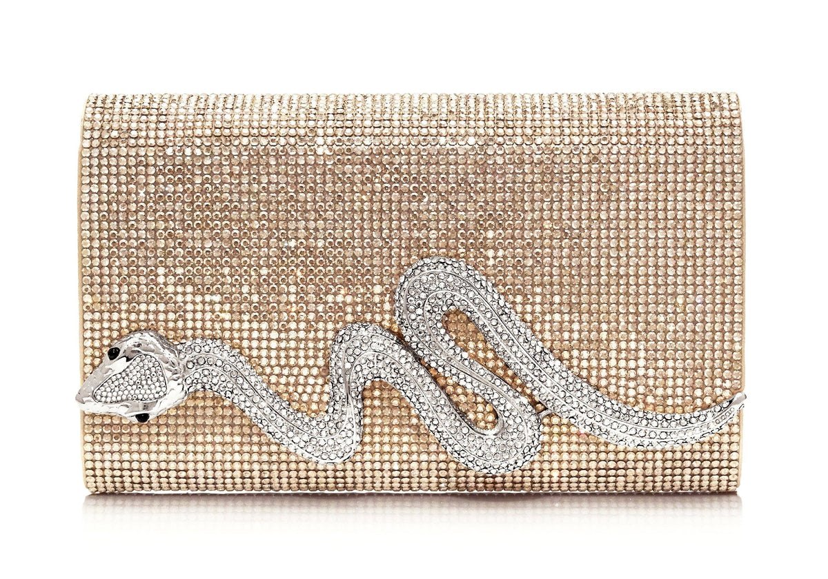 Serpent Crystal Clutch Champagne