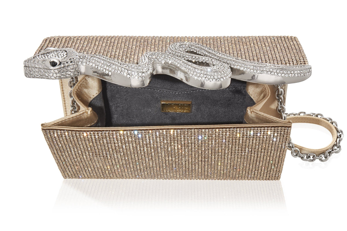 Serpent Crystal Clutch Champagne