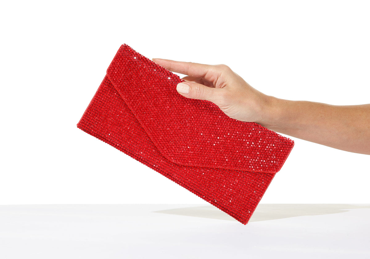 Red hot sale glitter clutch