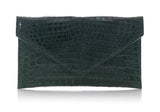 Crocodile Flat Envelope Emerald
