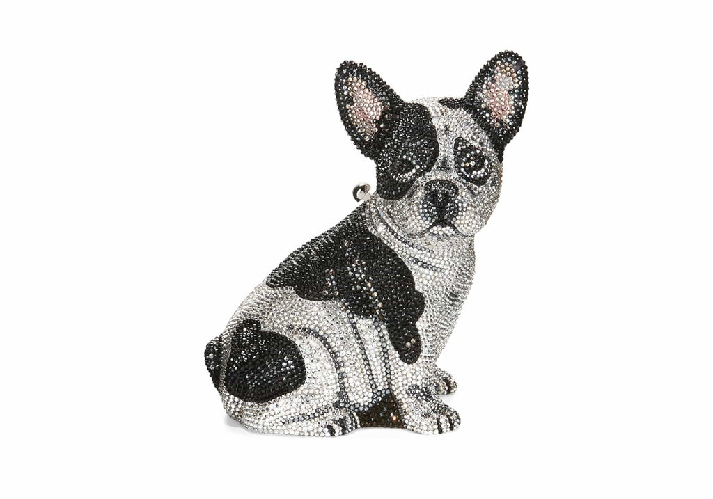 Judith Leiber Couture French Bulldog Winston Crystal Clutch Bag, Champagne Multi, Women's, Clutches & Small Handbags Minaudieres