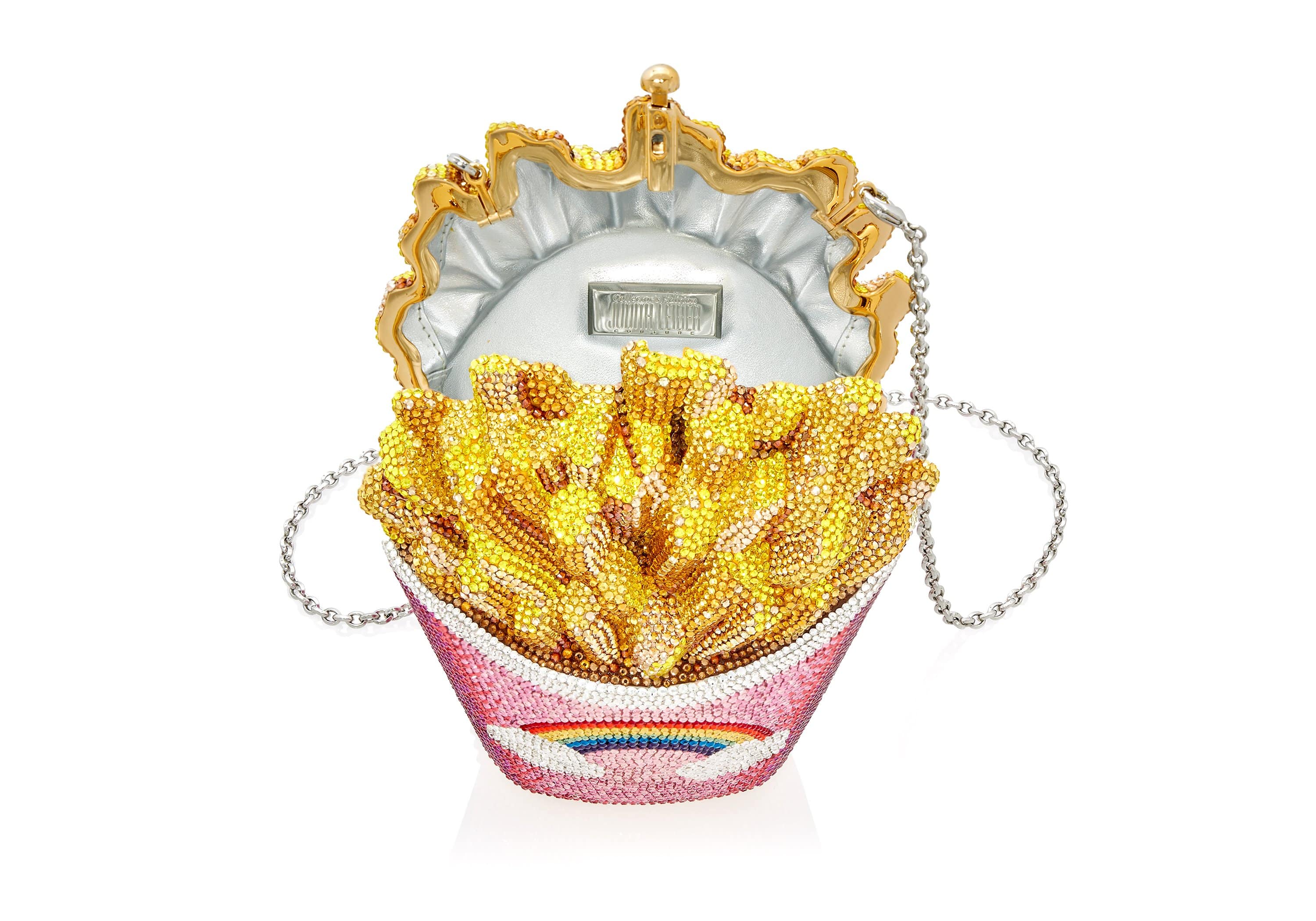Judith Leiber Rainbow French Fries Purse Outfit