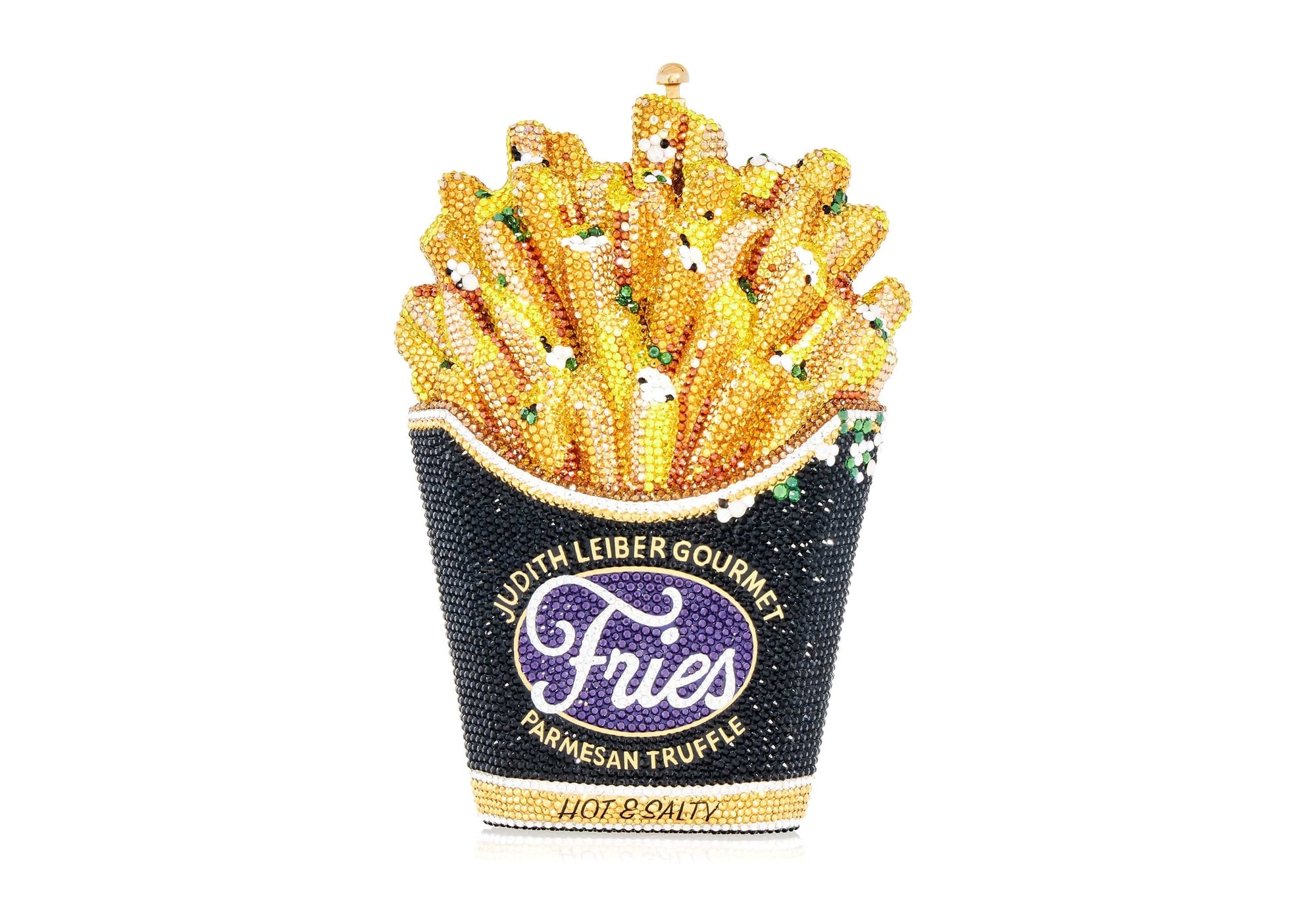 Swarovski Crystal French Fries Novelty Rainbow Sweet Princess Cute Kitsch Shape Metal Case