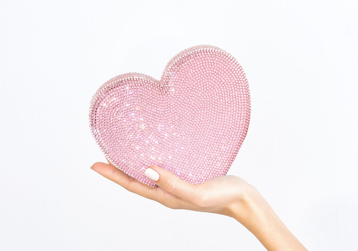 Heart Clutch Pink Designer Bag