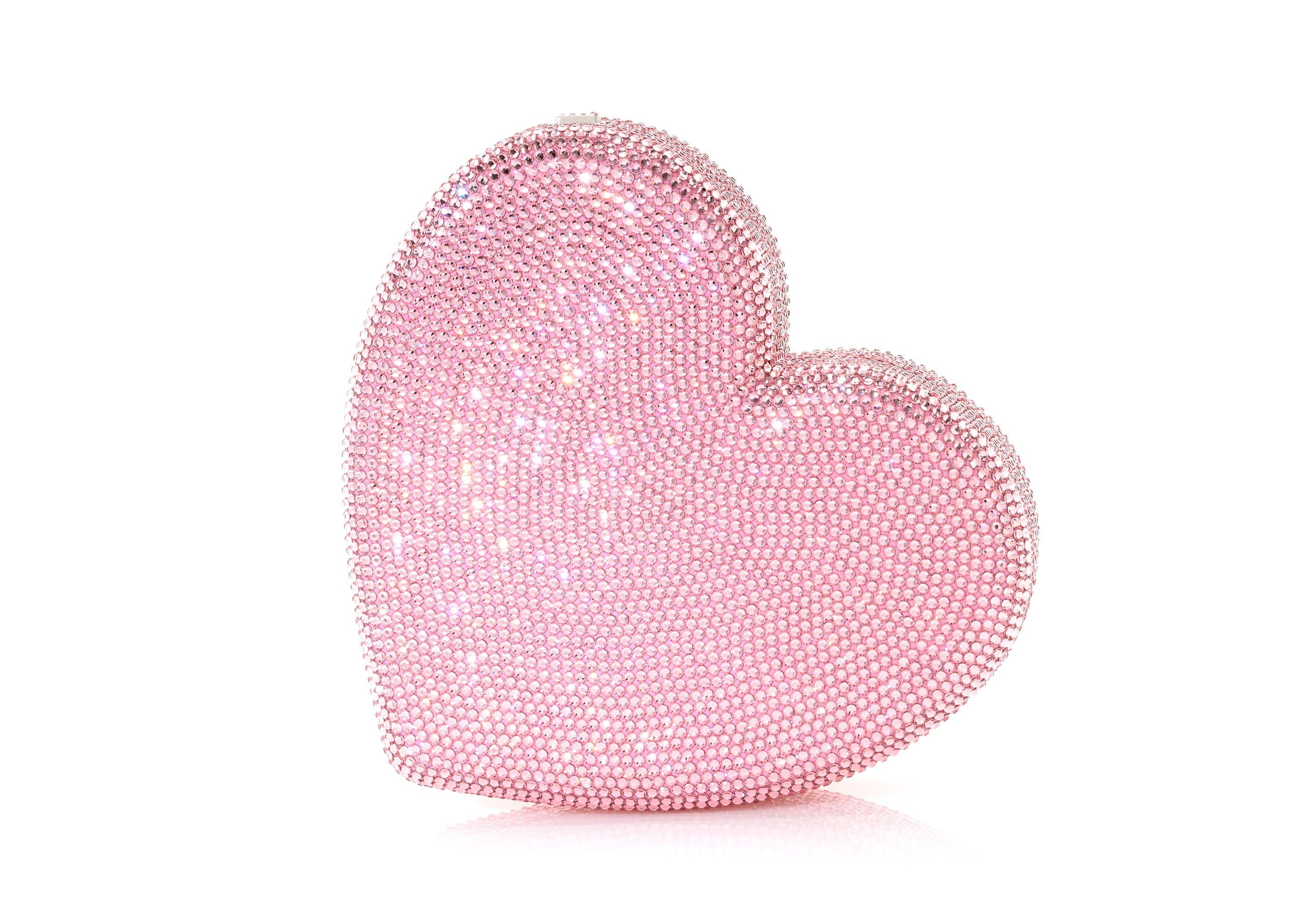 Judith Leiber Couture Heart Fully Beaded Clutch Bag