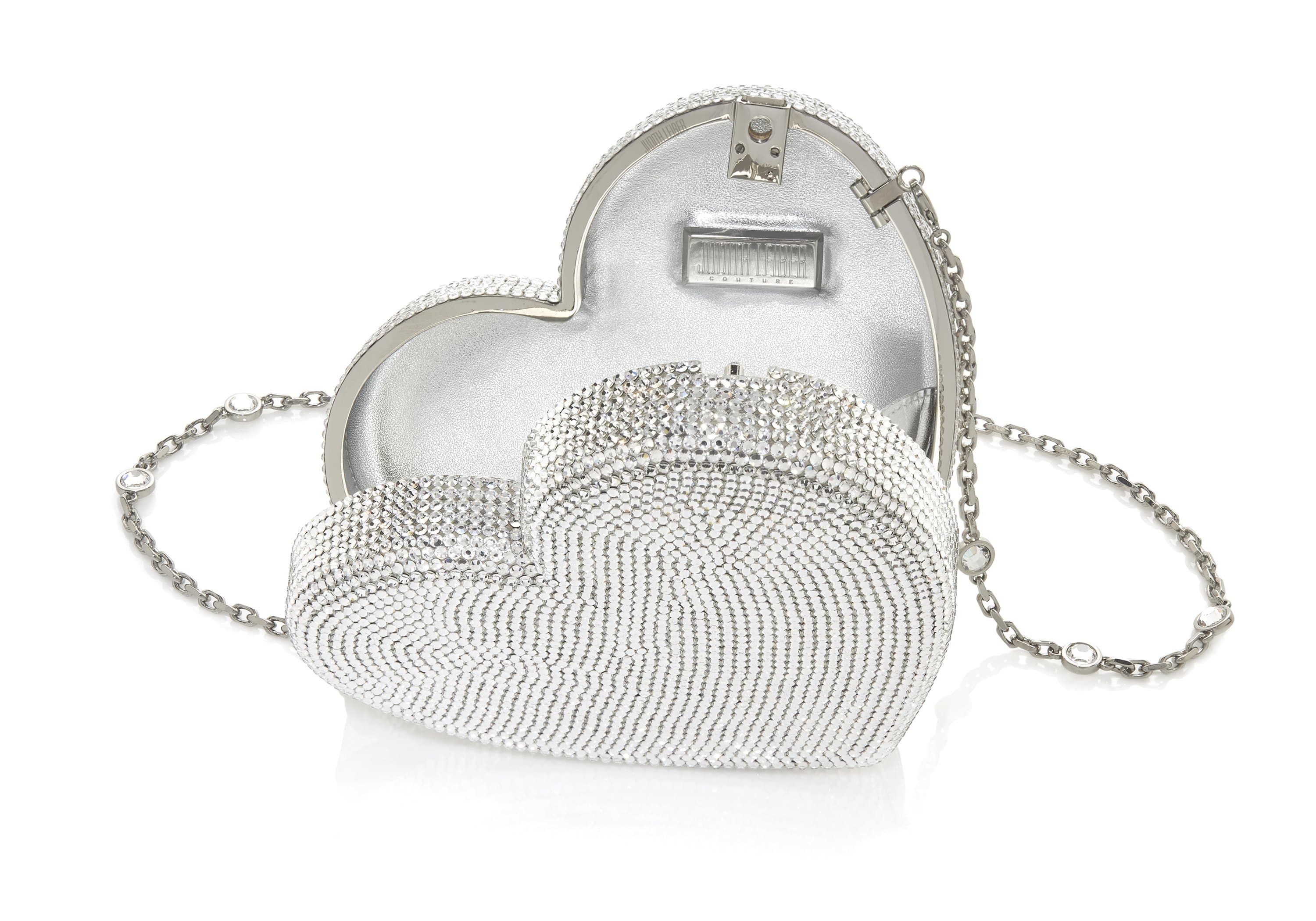 Judith Leiber Couture Heart Fully Beaded Clutch Bag