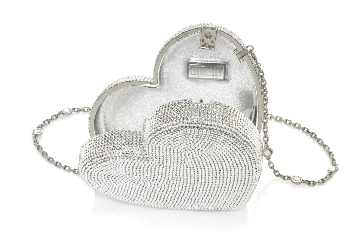 Heart Clutch Silver