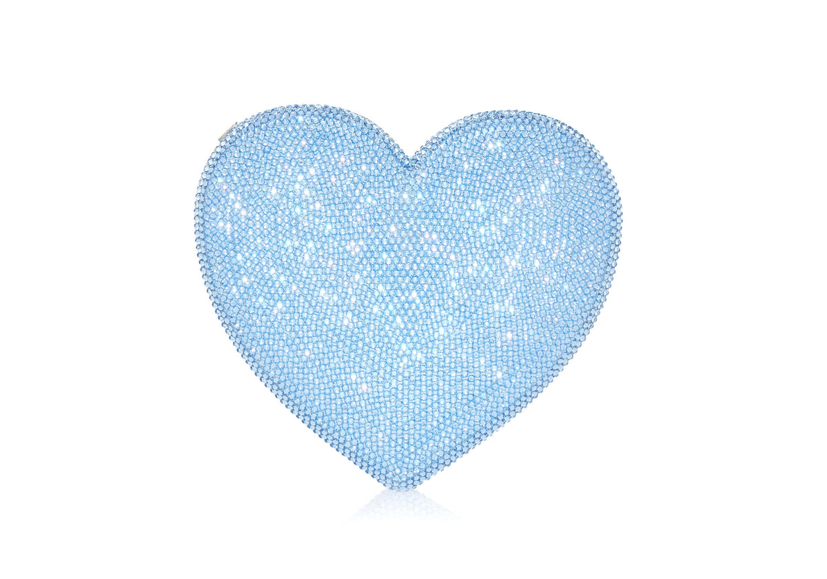 Heart Clutch Blue Designer Purse