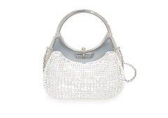 Top Handle Squares Clutch Silver