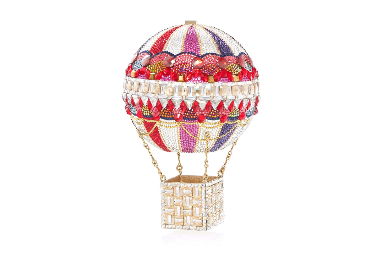 $4995 Judith Leiber Couture Rozier Crystal Hot Air Balloon Minaudiere  clutch bag