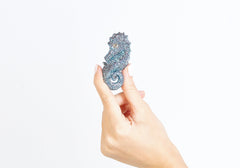 Seahorse Pillbox Aqua