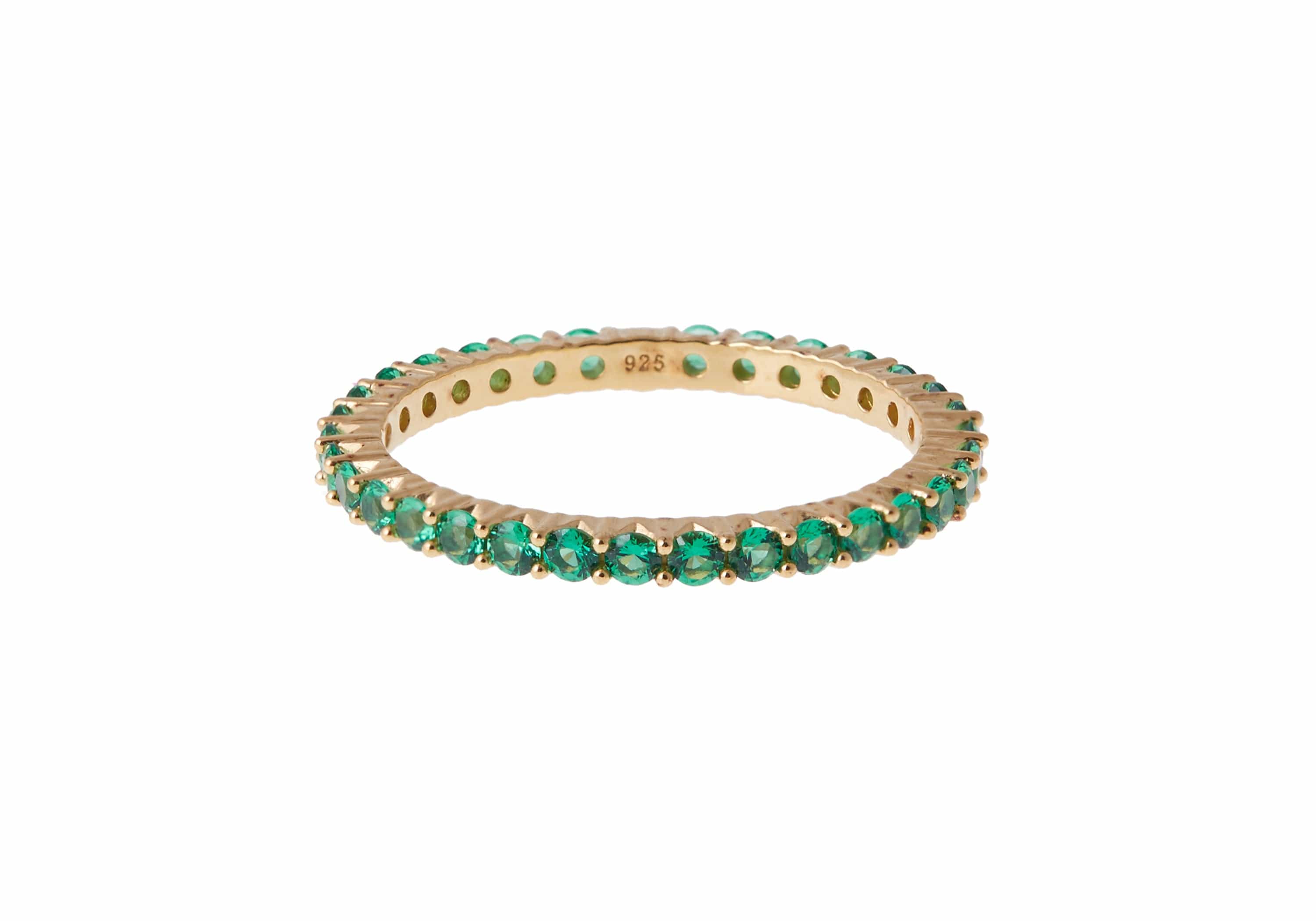 Micropave Eternity Ring Green