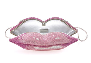 Judith Leiber Couture - Clutch Bags - Women - Hot Lips Crystalembellished Silvertone Clutch - Pink