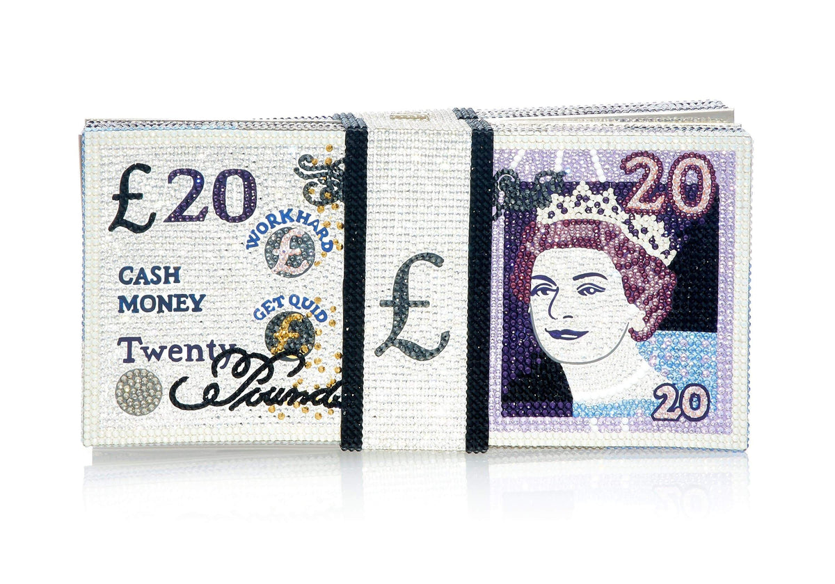Judith Leiber Stack of Cash 20 Pound Note Clutch