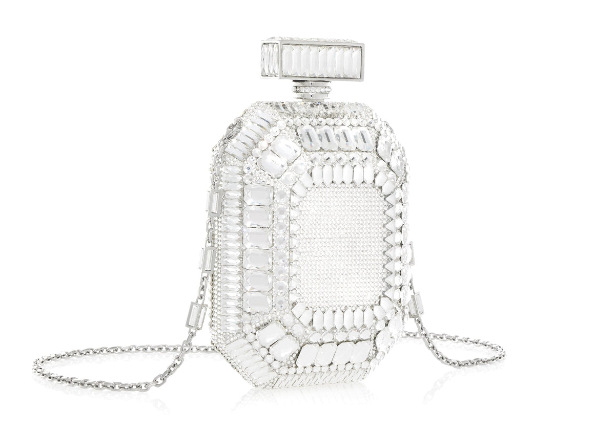 Perfume Bottle Clutch Crystal Blanc - Judith Leiber